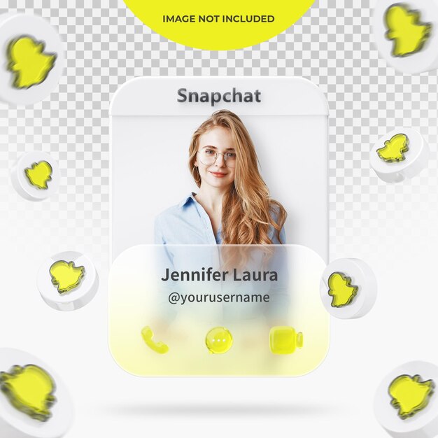 PSD 3d rendering snapchat profile