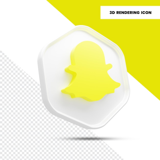 PSD 3d rendering snapchat social media icon