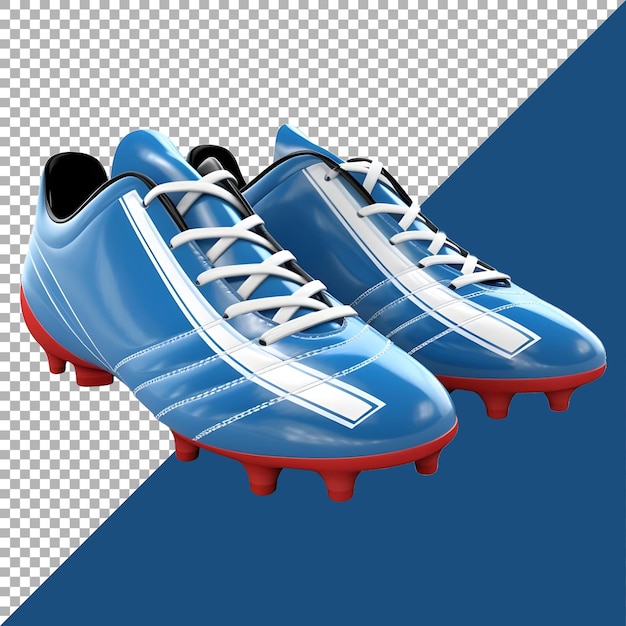 PSD rendering 3d di una coppia di scarpe da calcio su sfondo trasparente ai generato