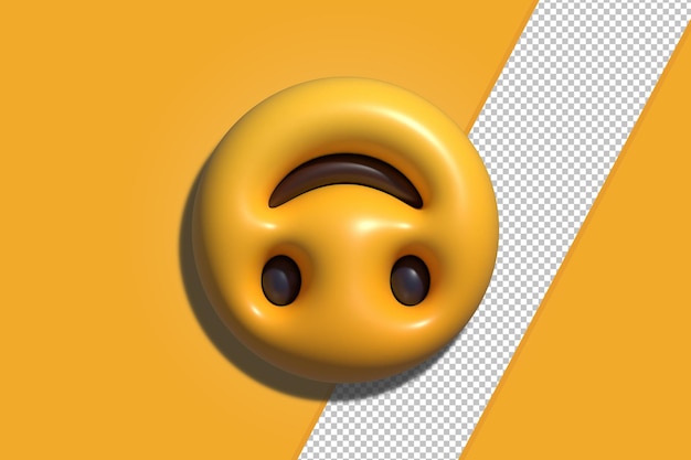 PSD 3d rendering of social media emoji