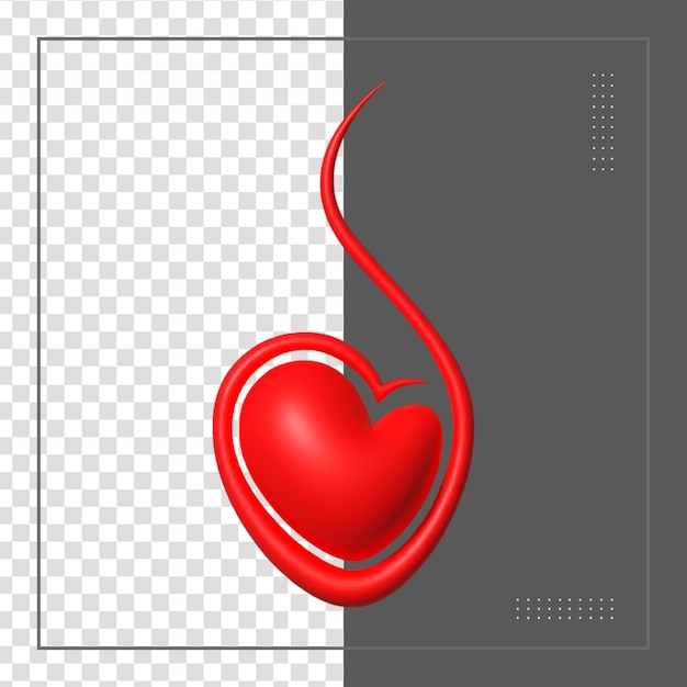 Rendering 3d social media heart icon concetto di applicazioni di comunicazione sociale online