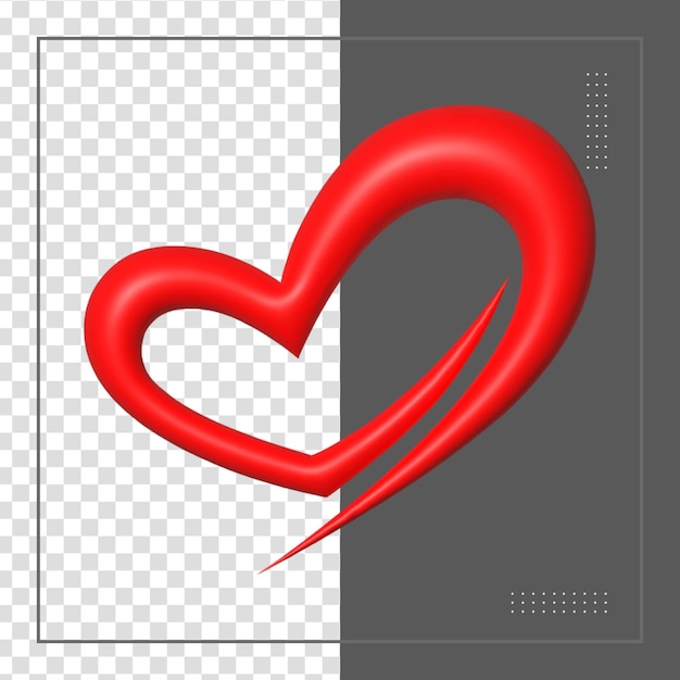 PSD rendering 3d social media heart icon concetto di applicazioni di comunicazione sociale online