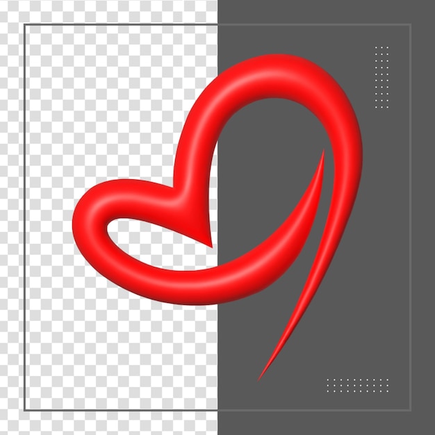 3d rendering social media heart icon online social communication applications concept