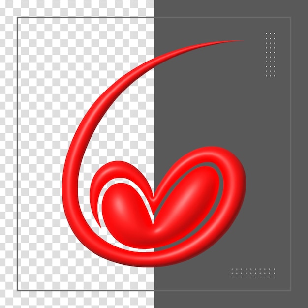 PSD rendering 3d social media heart icon concetto di applicazioni di comunicazione sociale online