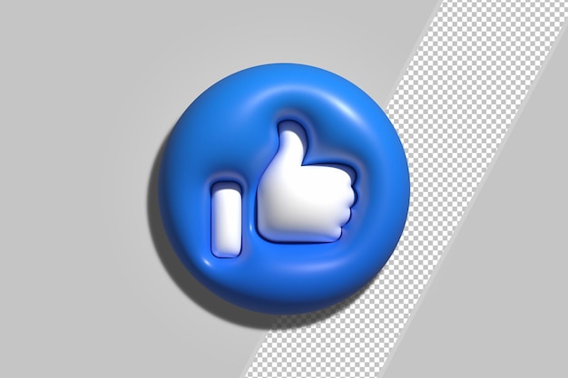 Rendering 3d di social media come react premium psd