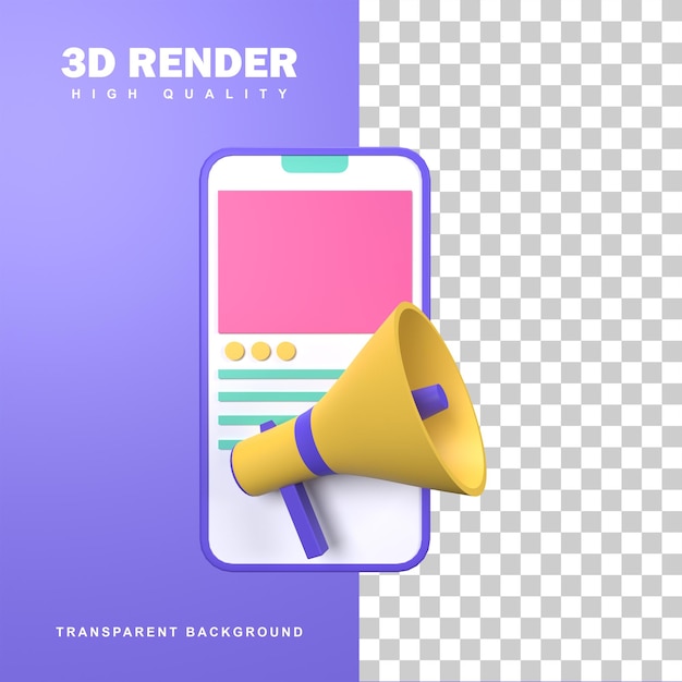 3d rendering social media marketing concept for promotion media
