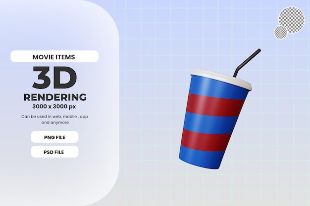 3d rendering soda drink illustration object premium psd