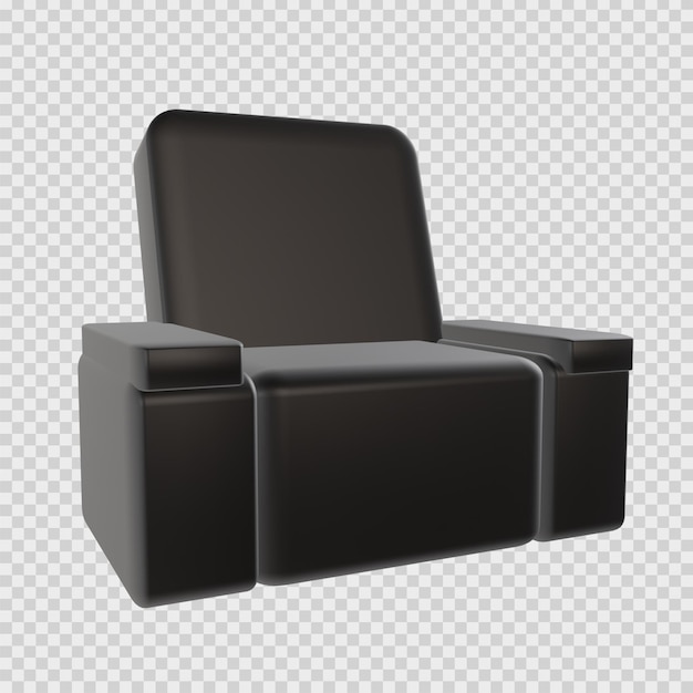 3D-рендеринг концепции дивана, элегантный, современный и роскошный в черном цвете