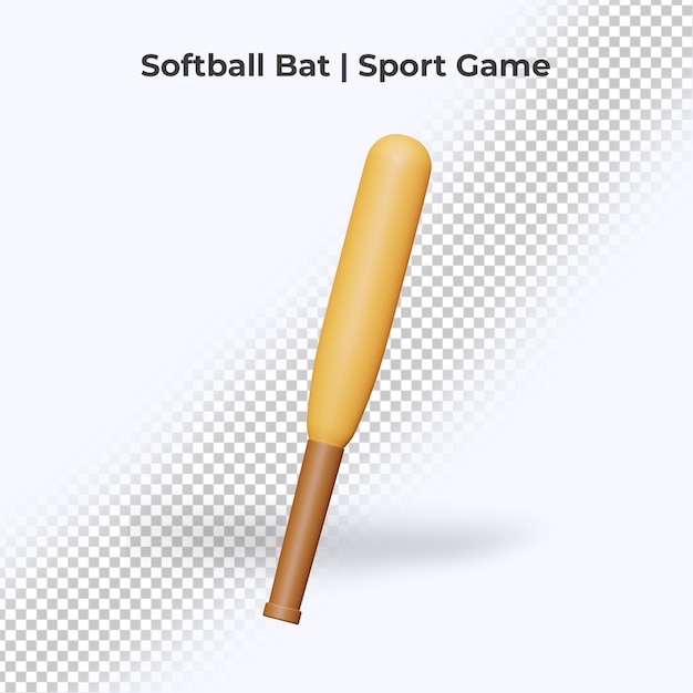 PSD 3d rendering of softball bat