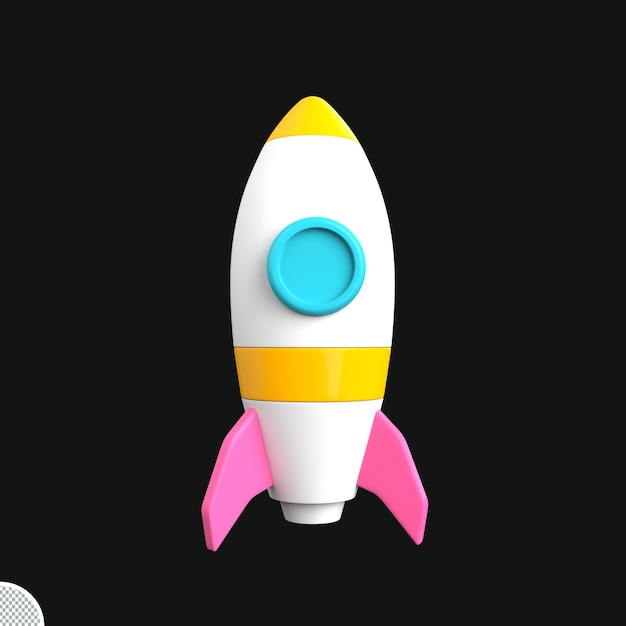 3d rendering space rocket  isolated icon