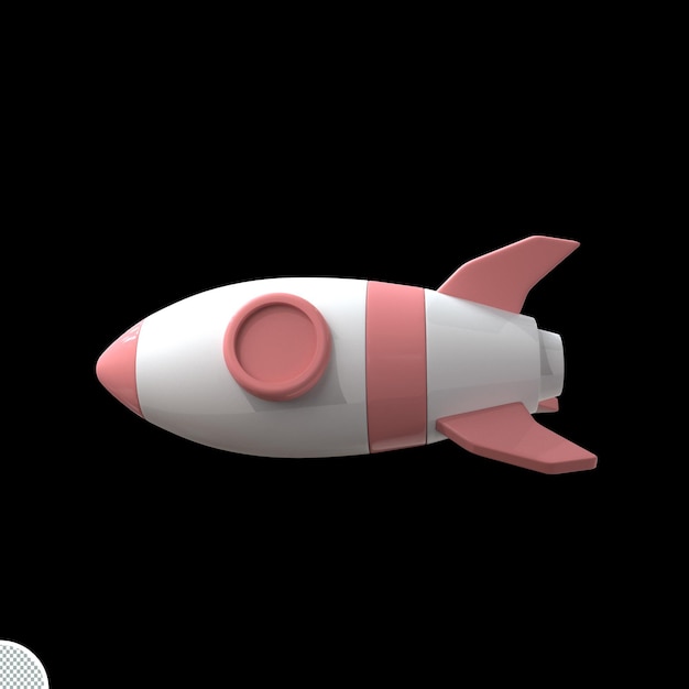 PSD 3d rendering space rocket  isolated icon