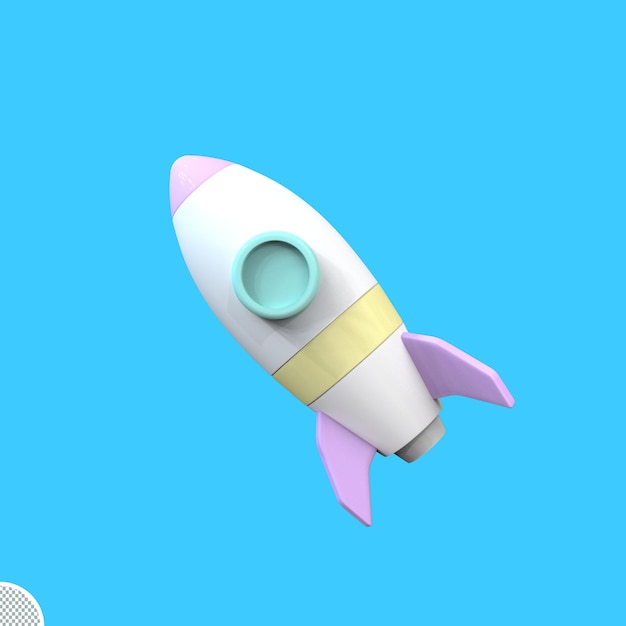 3d rendering space rocket  isolated icon