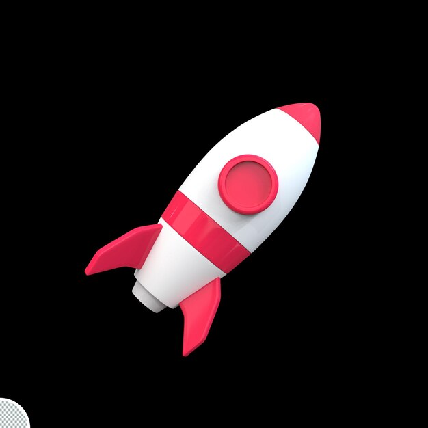 3d rendering space rocket  isolated icon