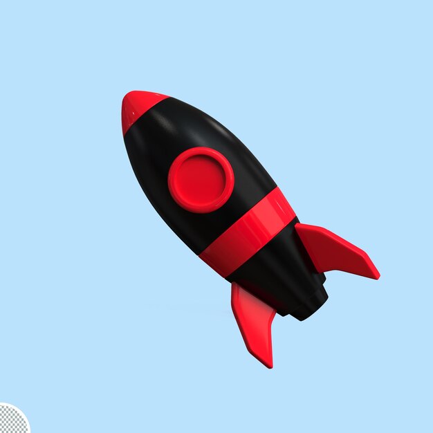 3d rendering space rocket  isolated icon