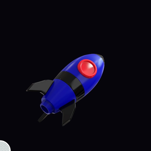 3d rendering space rocket  isolated icon