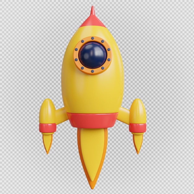 3d rendering Space Rocket Start Up icon