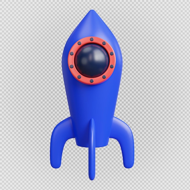 3D-rendering Space Rocket Start Up-pictogram