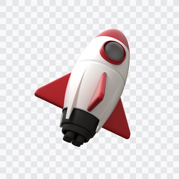 PSD 3d rendering of space rocket