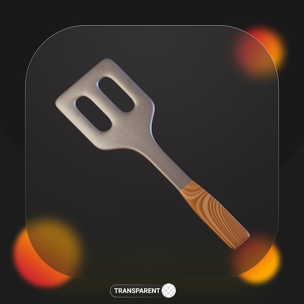 PSD 3d rendering spatula stainless steel