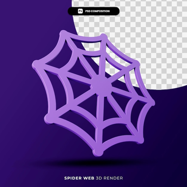 3d rendering of spider web halloween concept isolated