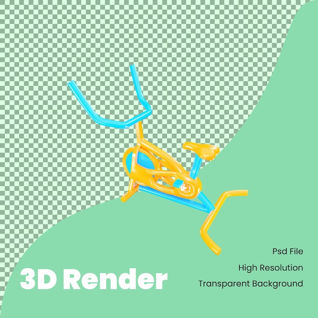 PSD 3d rendering spin bike icon