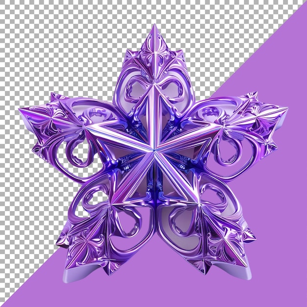 PSD 3d rendering of a spiral flower ribbon purple on transparent background ai generated