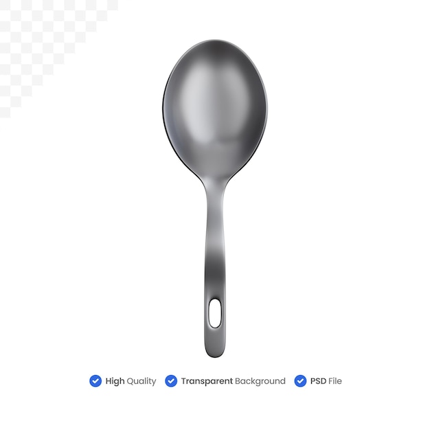 3d rendering spoon isolated