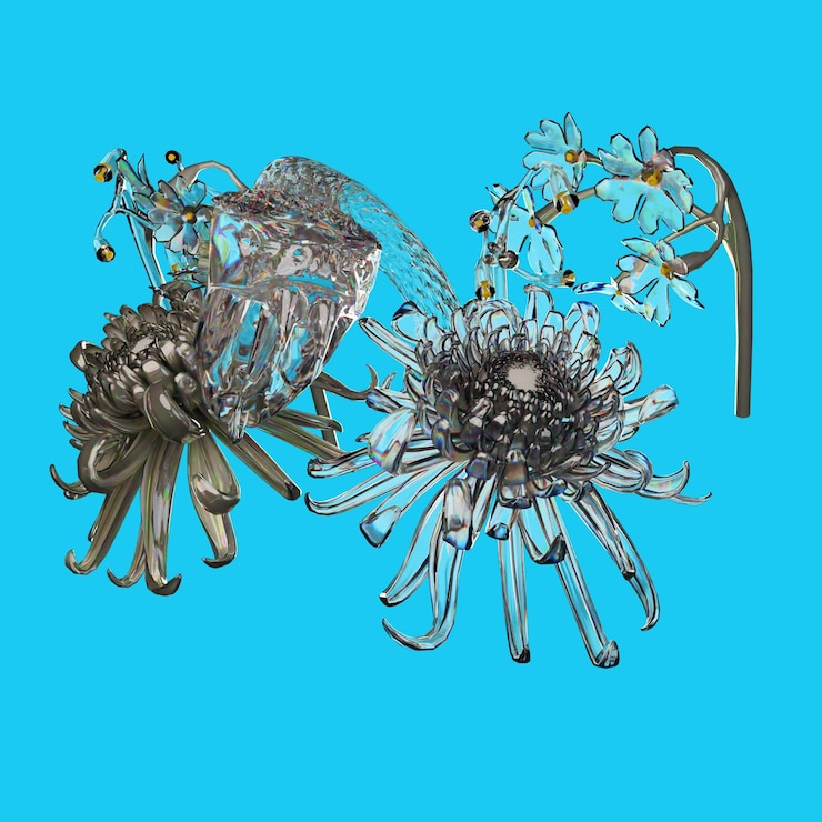 PSD 3d rendering spring flower