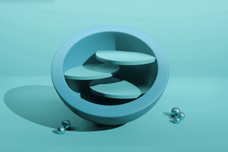 PSD 3d rendering stage display mockup for scene creator