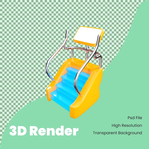 PSD 3d rendering stair climber illustration