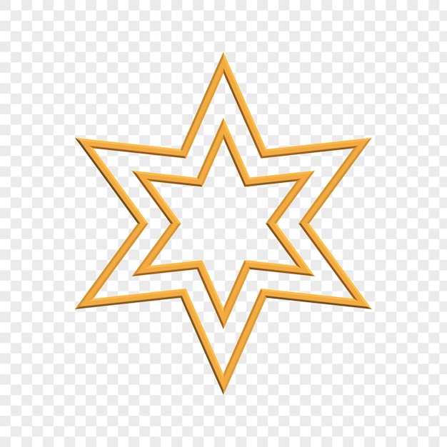 PSD 3d rendering star icon on transparent background