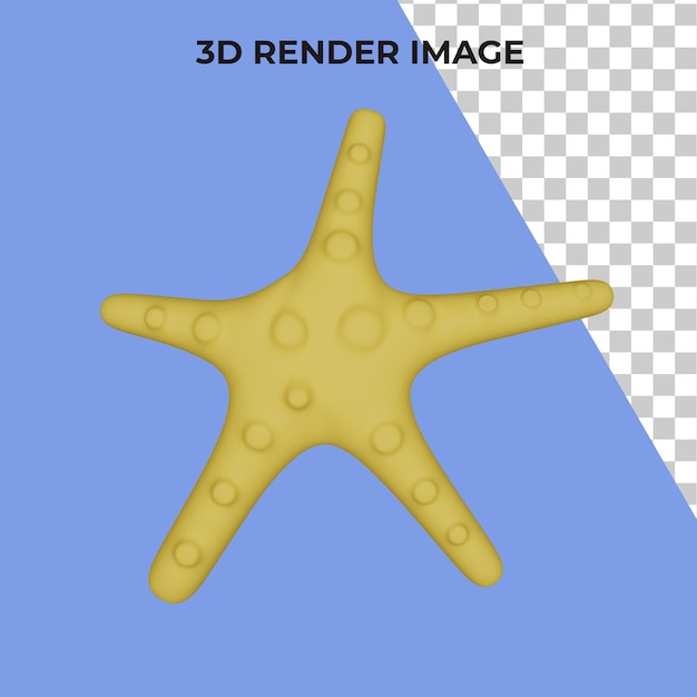 PSD 3d rendering of starfish premium psd