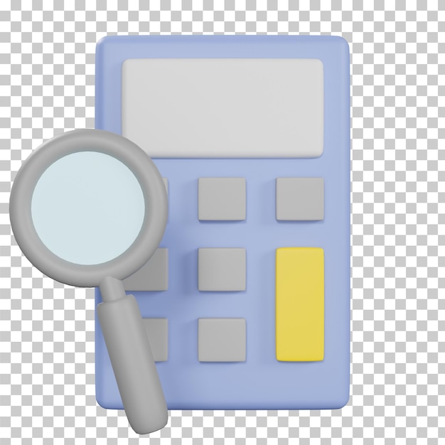 3d rendering stationary calculator isolated