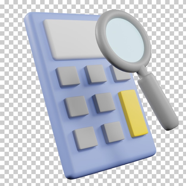 3d rendering stationary calculator isolated