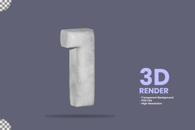 3d-rendering steen materiaal nummer 1 geïsoleerd