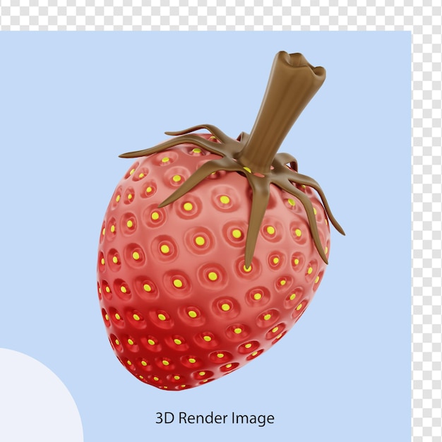 PSD rendering 3d di frutta fragola