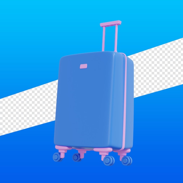 PSD 3d rendering suitcase illustration icon for traveling