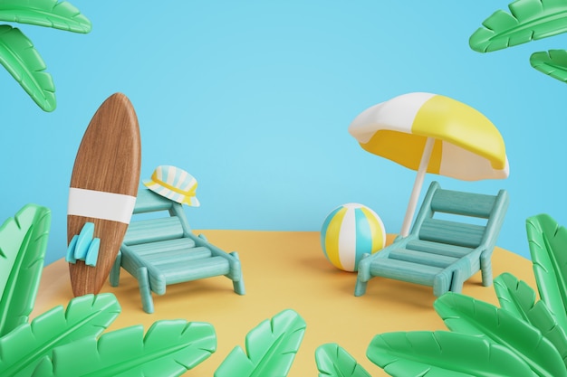 PSD 3d rendering of summer background