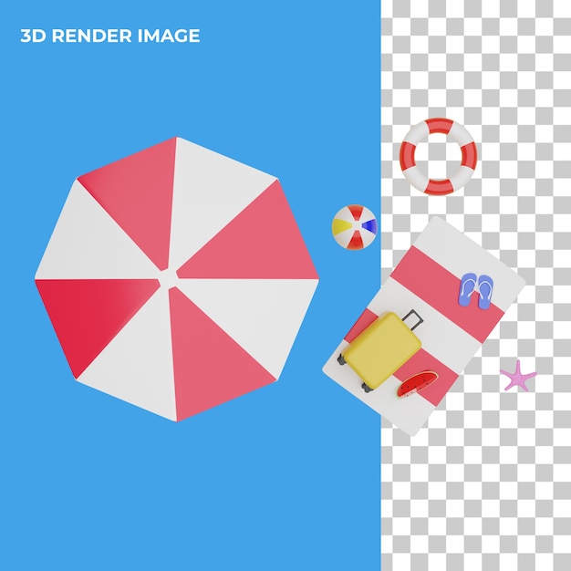 PSD 分離された 3 d レンダリングの夏の概念