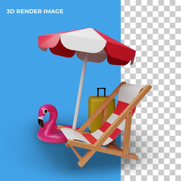 3d rendering summer concept