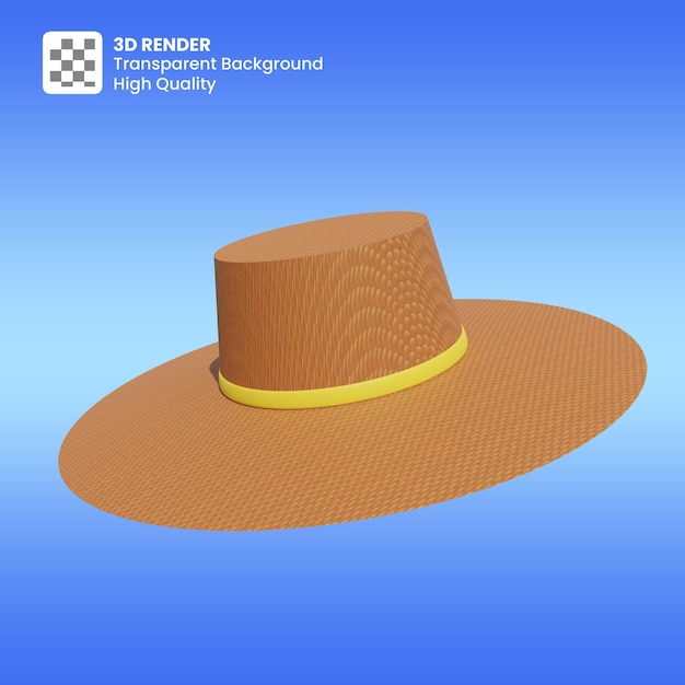 PSD 3d rendering summer hat premium psd