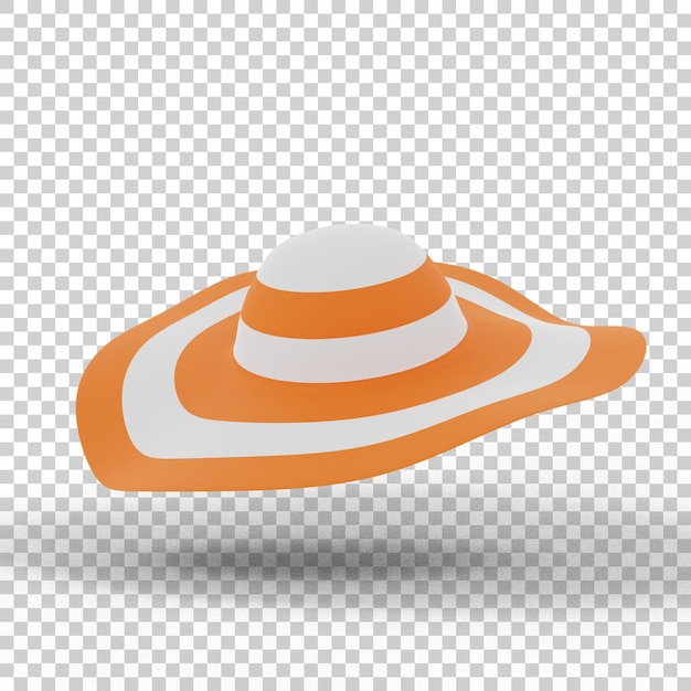 PSD 3d rendering of summer hat