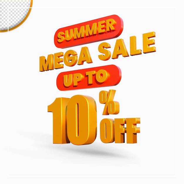 3d rendering summer sale discount offer