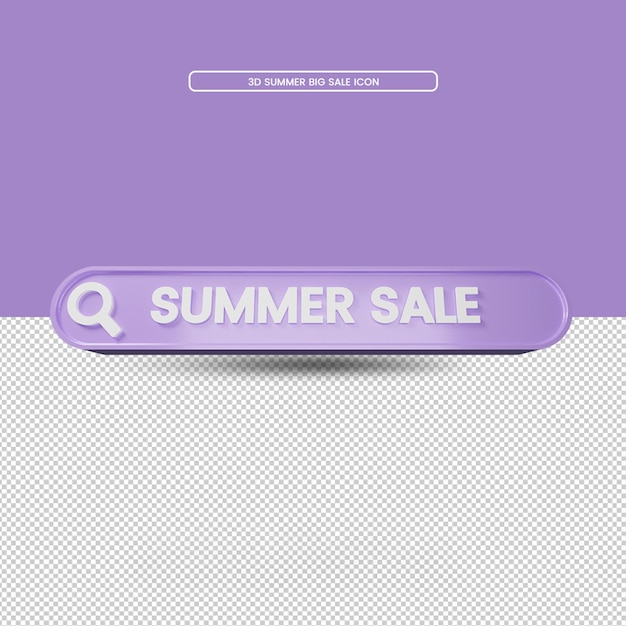 3d rendering summer sale search icon