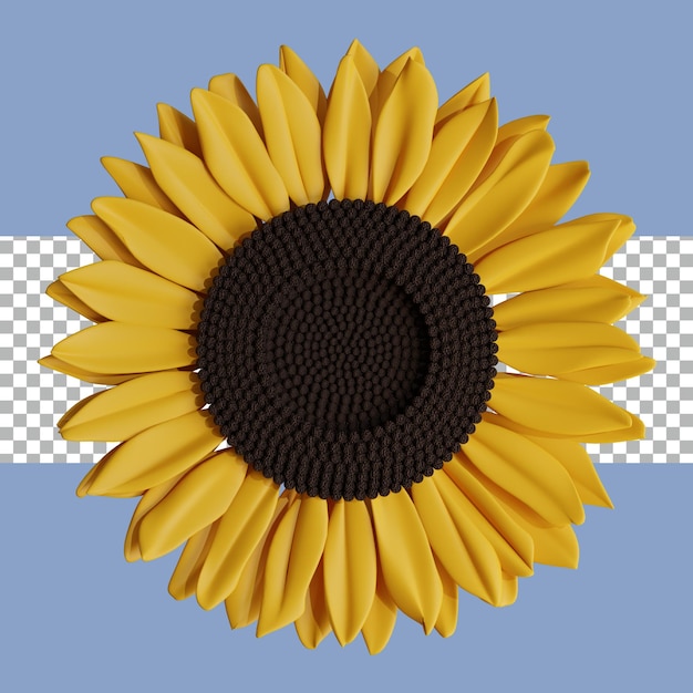 Rendering 3D di colore giallo girasole trasparente