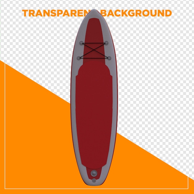 3D rendering sup stand-up paddle board met transparante achtergrond