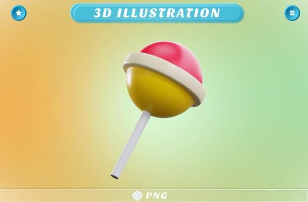 PSD 3d rendering sweet candy