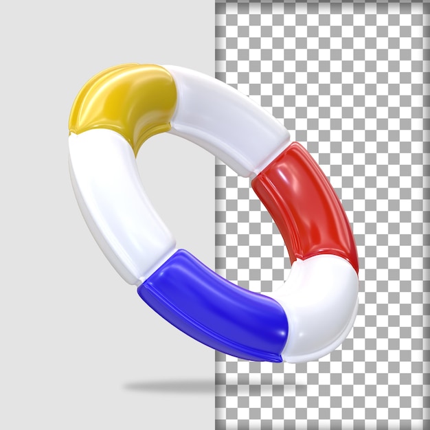 3d rendering swim rings summer 3d icon