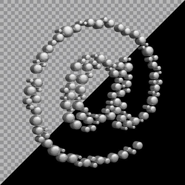 3d rendering of symbol balloon silver