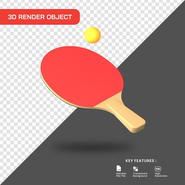 3D-rendering tafeltennis pictogram